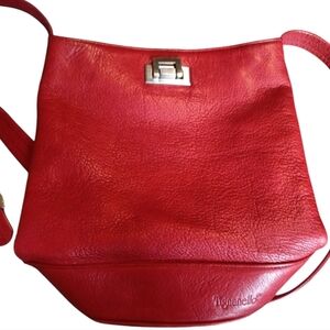Tignanello Red Leather Purse Crossbody Adjustable Shoulder Strap
